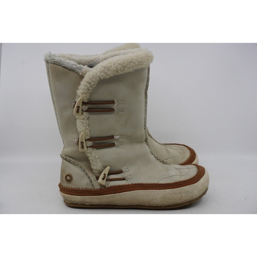 Merrell Spirit Tibet Womens Sz 6.5 Tan Suede Pull On Insulated Winter Snow Boot